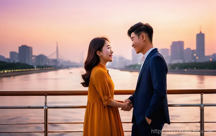 한강 유람선 데이트 - Prompt 1: Romantic Seoul Sunset Cruise on the Han River**