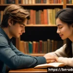 도서관 데이트 - **Prompt 1: Love's New Address: Between Books and Silence**
    "A young couple, in their late twent...